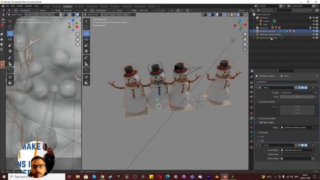 Array Multiple Objects in blender (Use only one array modifier) смотреть онлайн