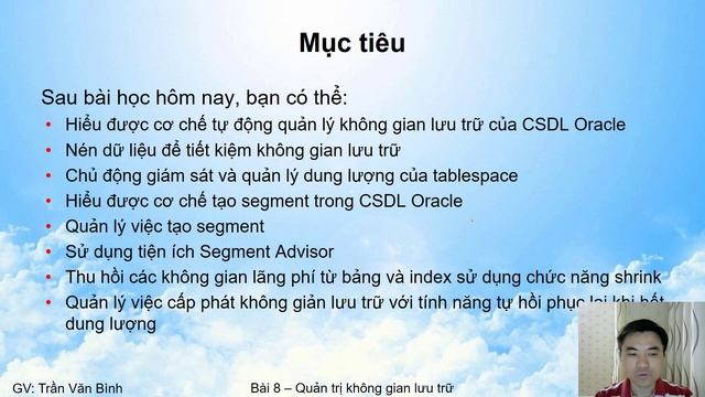 Quản trị space - Giới thiệu (8.1) | Oracle Database Tutorial | Trần Văn Bình | Oracle DBA AZ смотреть онлайн