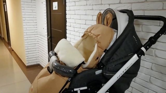 Зимний Конверт Футмуф Чехол на овчине в коляску Z&D Thermo Бежевый смотреть онлайн