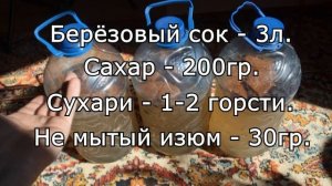 Квас из берёзового сока рецепт