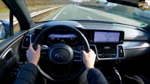 Kia Sorento Plug-in Hybrid 2022 1.6 265 HP TOP SPEED POV Test Drive, 0-200 Acceleration on Autobahn