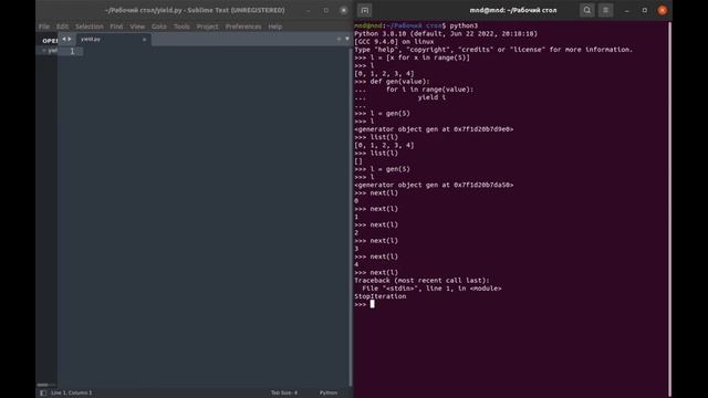 УРОКИ PYTHON ДЛЯ НАЧИНАЮЩИХ #13: Функции-генераторы, итераторы. Выражение yield. iter() next() смотреть онлайн