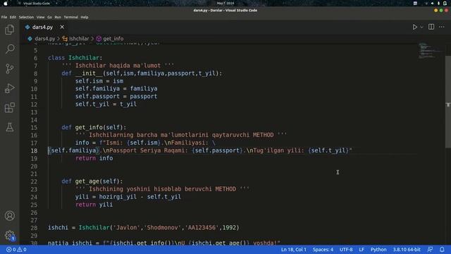 3-dars(lesson) Python inheritance (OOP). Python meros olish (OOP). смотреть онлайн