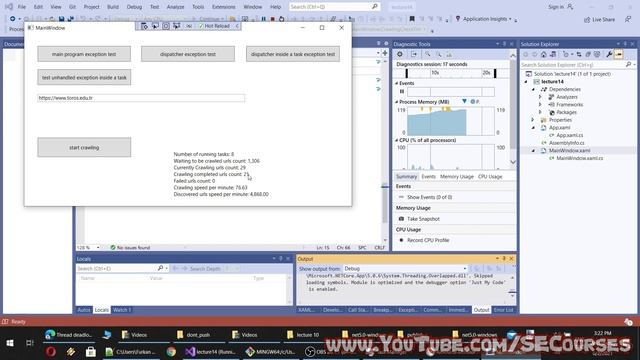 C# Programming (Intermediate) - Lecture 14: Globally Logging Exceptions, Multi-Threaded Web Crawler смотреть онлайн