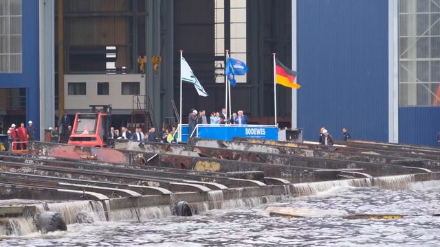 Ship Launch of General Cargo Ship ELKE K. at Royal Bodewes shipyard смотреть онлайн