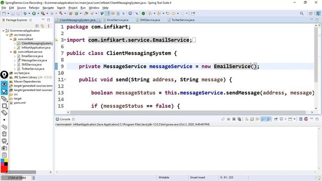 9. Spring Framework தமிழில் - Spring CORE - Messaging System - DEMO-2 смотреть онлайн