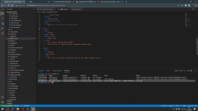08 Adding SonarQube to Gitlab CI Pipeline смотреть онлайн