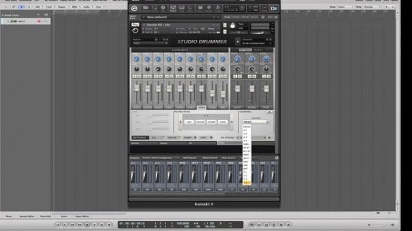 Studio Drummer via Kontakt 5 multi-outputs and Logic Pro