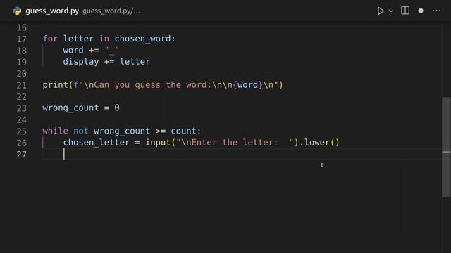 PYTHON TUTORIAL #4 - Word Guessing Game - Hangman смотреть онлайн