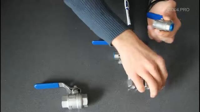 Кран шаровой нержавеющий 3-х сост внутренняя-внутренняя резьба AISI304 смотреть онлайн