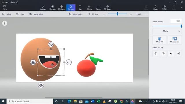 How to draw an Apple using Paint 3d смотреть онлайн