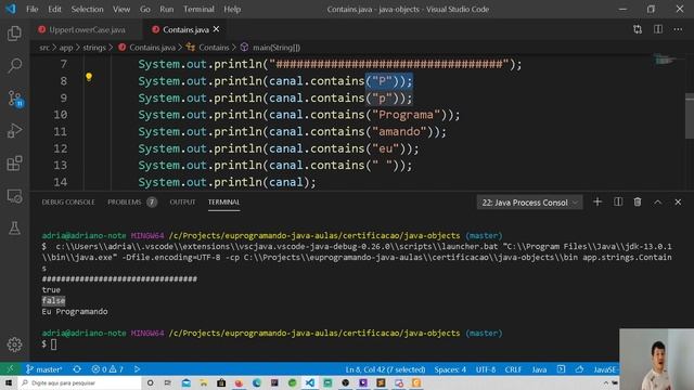 Aula 35 - Strings: contains смотреть онлайн