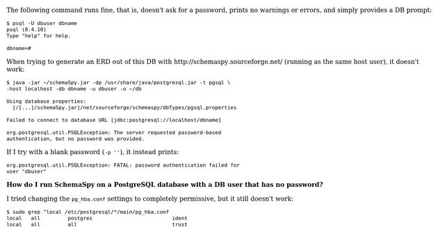 Ubuntu: Does libpg-java support passwordless login? смотреть онлайн