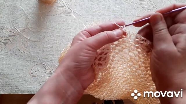 Как связать авоську для игрушек в песочницу.