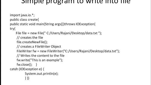 File Handling in Java with examples смотреть онлайн