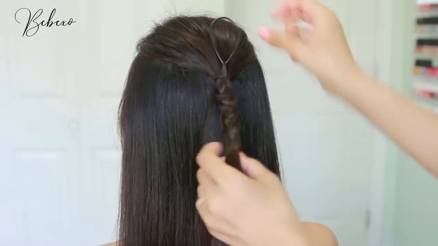 Everyday Braided Tie Back Hairstyle | Half Up Half Down Hair Tutorial смотреть онлайн