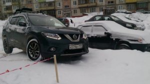 Nissan Xtrail lll. Работа полного привода ALL MODE 4x4-i при диагональном вывешивании.