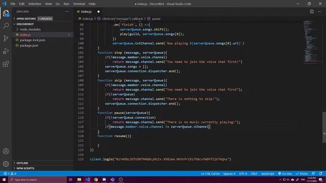 How to make a pause and resume command [Discord.js music bot 2] смотреть онлайн
