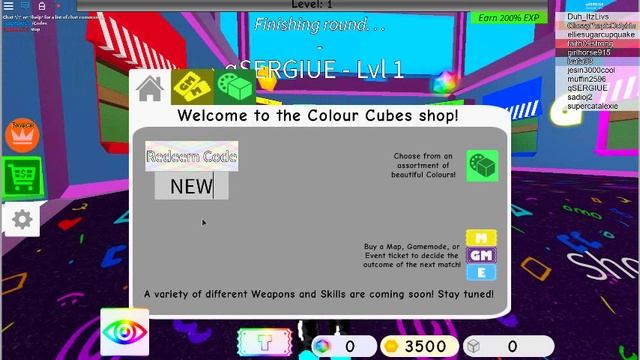 Roblox ? Colour Cubes codes free смотреть онлайн
