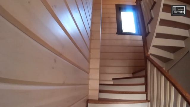 Двухэтажный дом из клееного бруса «Андома» площадью 208 м² — один из флагманов ГК «Строй Коттедж» смотреть онлайн