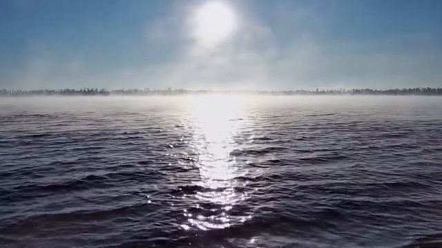 Река парит. Утро на реке поздней осенью. Релакс. Статичное видео в Full HD 60fps. смотреть онлайн