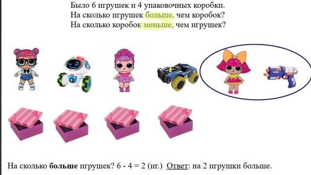 Урок математики_1 класс_На сколько больше или меньше смотреть онлайн