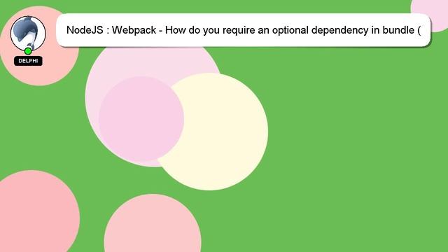 NodeJS : Webpack - How do you require an optional dependency in bundle (saslprep) смотреть онлайн