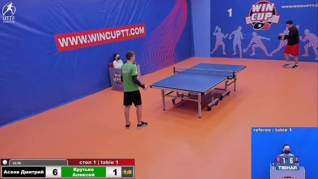 Асеев Дмитрий 3-0 Крутько Алексей Турнир Восток 1 WINCUP 31.12.21 Прямая трансляция Зал 1 смотреть онлайн