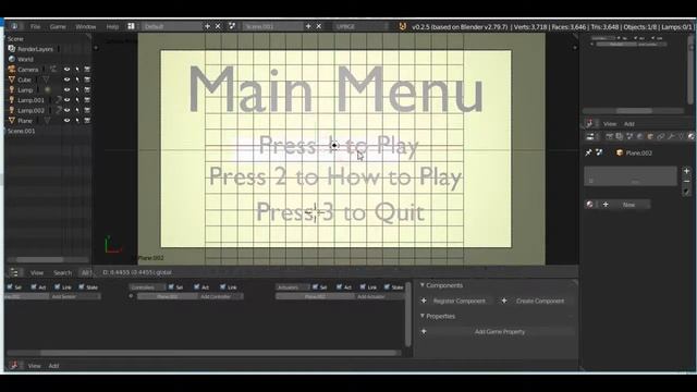 How to make main menu in Blender Game Engine | UPBGE | Quick Tutorial | Just Animation смотреть онлайн
