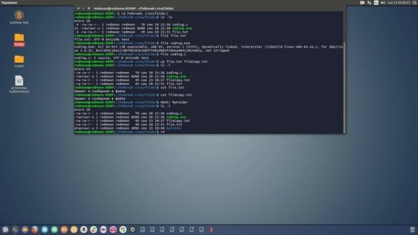 Видео урок 2   Терминал Linux команды: file, mv, cp, rmdir, ps, kill  9, find, sort,  , clear