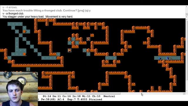 Nethack — Вглубь подземелий — темные гномьи копи, играем с ноута на даче хехе