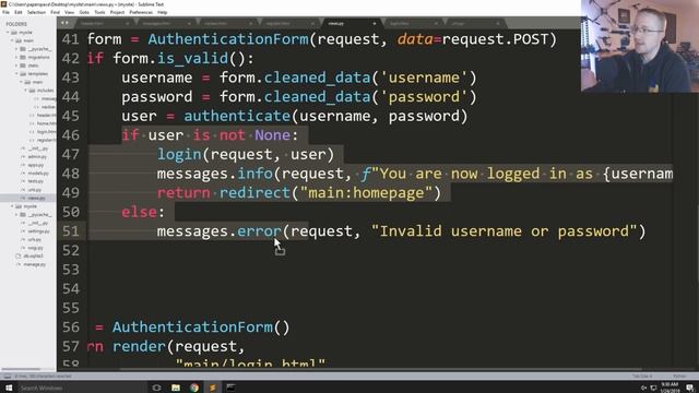 User Login and Logout - Django Web Development with Python p.8 смотреть онлайн