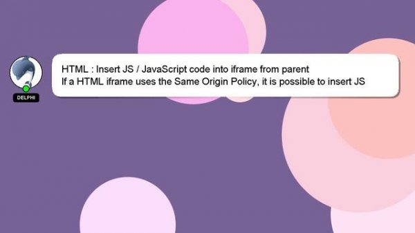 HTML : Insert JS / JavaScript code into iframe from parent