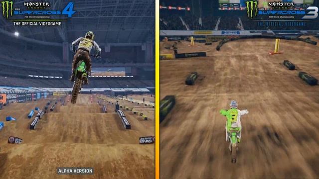 Supercross 4 vs Supercross 3 - Direct Comparison - Monster Energy Supercross 4 Gameplay смотреть онлайн