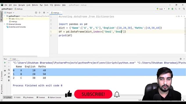 9. Introduction to DataFrame using Multiple Dictionaries | Indexing in Python | Python XI/XII CBSE смотреть онлайн