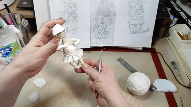 🐉🐉Ватная игрушка ДРАКОНЧИКИ. Урок 7. Делаем одежду для девочки. смотреть онлайн