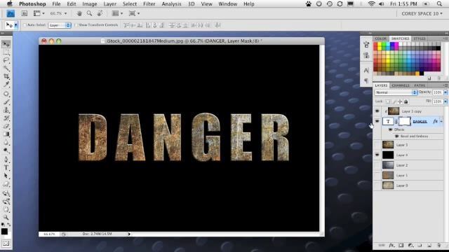 Photoshop CS5 -Playing with textures with editable text смотреть онлайн