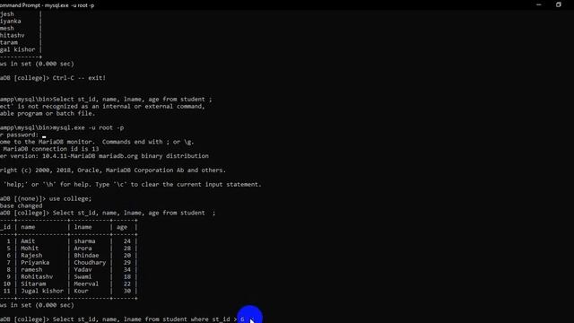 SELECT STATEMENT IN MYSQL MITHLESH BEKADIA CS 310 смотреть онлайн