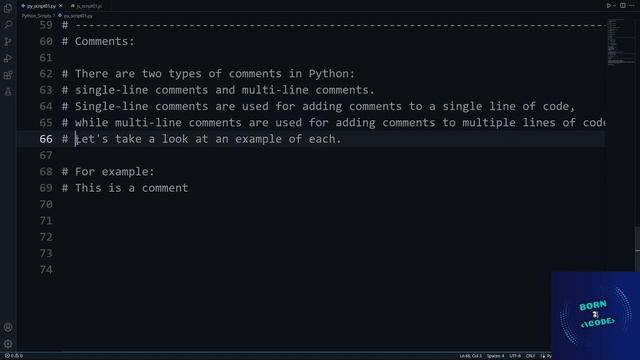 COMMENTS IN PYTHON | Born2Code смотреть онлайн