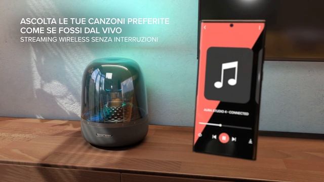 Harman Kardon | Aura Studio 4 | Speaker Bluetooth con cupola trasparente e illuminazione a tema смотреть онлайн