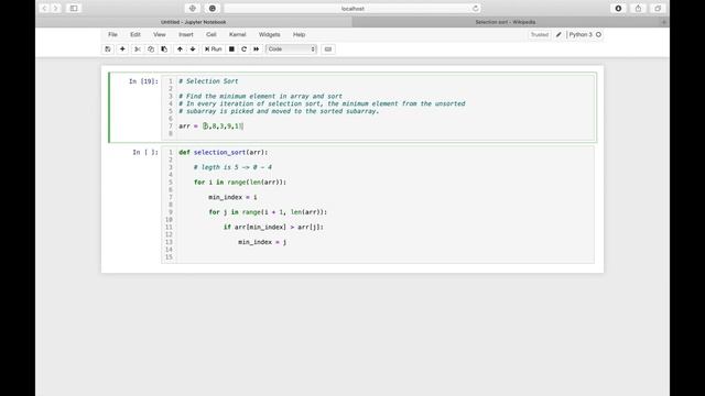 Selection Sort Algorithm in Python - Implementation смотреть онлайн