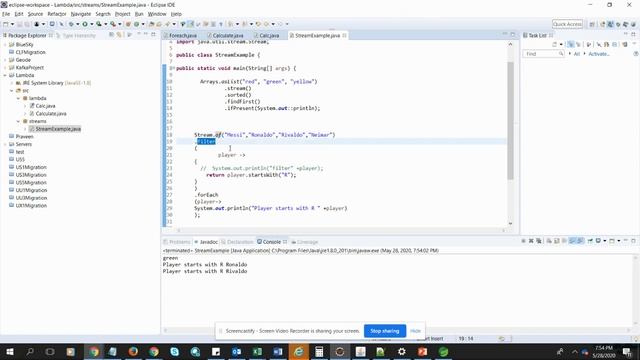 Sorted ,Filter and forEach Stream Operations смотреть онлайн