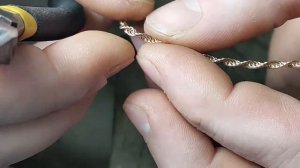 Плетение золотой цепочки не требующей пайки.