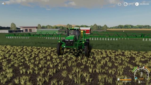 Farming Simulator 19 - JOHN DEERE R4045 Spraying Field with Liquid Fertilizer смотреть онлайн