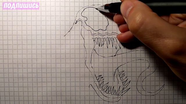 Как нарисовать ВЕНОМ поэтапно / How to draw VENOM step by step смотреть онлайн