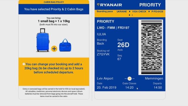 ПОСАДОЧНЫЙ ТАЛОН RYANAIR. НУЖНО ЛИ ПЕЧАТАТЬ? Как регистрироваться онлайн? Ручная кладь Ryanair.