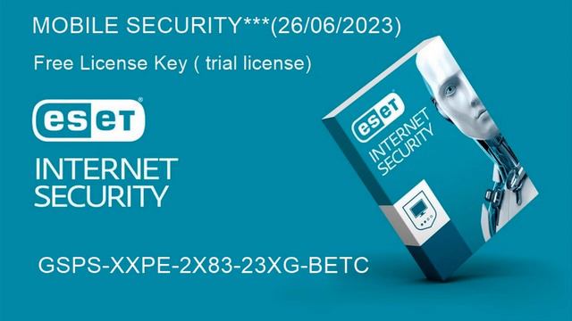 ESET NOD32 ANTIVIRUS Free Trial License activation key for 30 days | June 26, 2023 смотреть онлайн