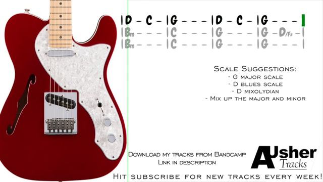 Country Rock Blues in G | Guitar Backing Track смотреть онлайн