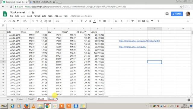 Import Html- Yahoo Finance-Live Dashboard (part 2)-Google Sheets 2018-TUTORIAL смотреть онлайн