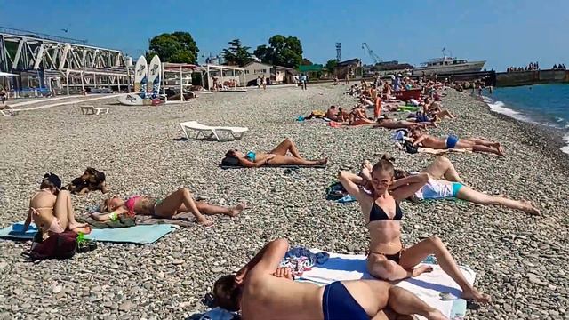 Кудепста Сочи отдыхаем на Черном Море отличная погода+26 ,вода+17 сколько людей на море?29.05.22 смотреть онлайн
